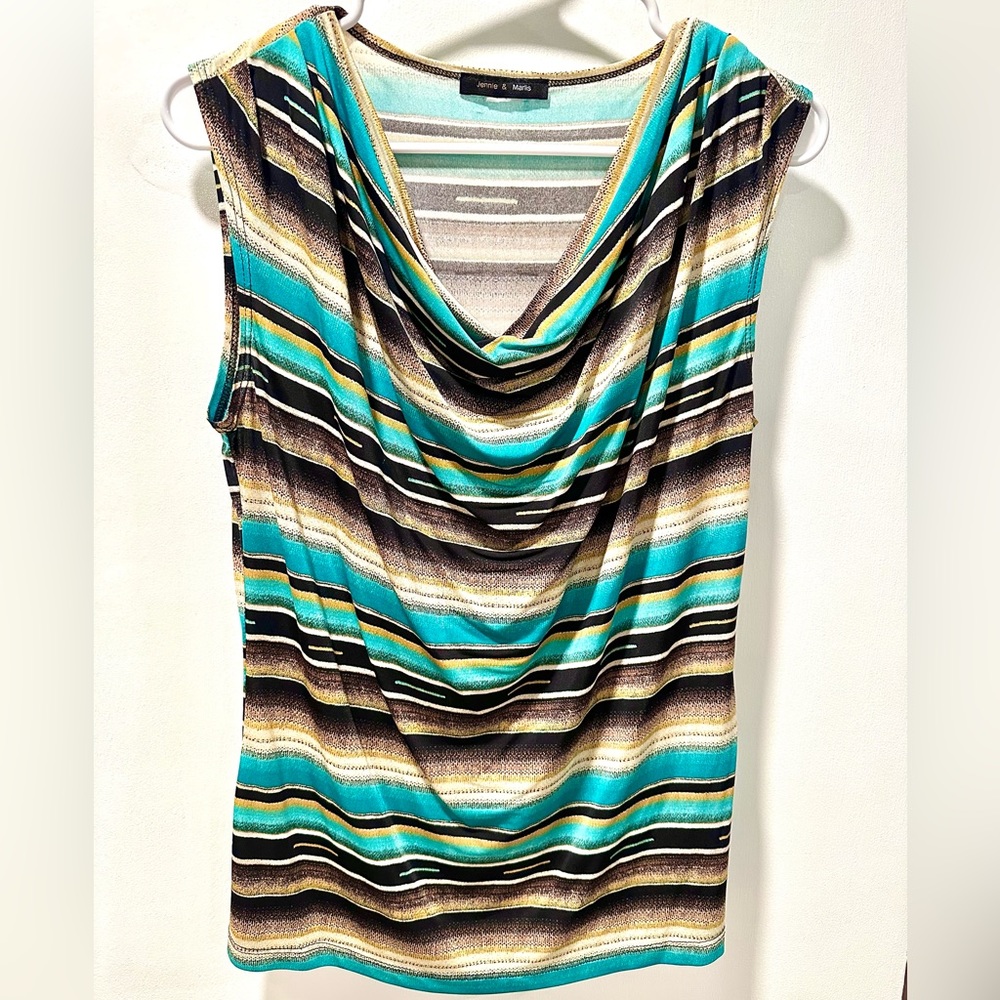 Jennie & Marlis Sleeveless Striped Blouse Size M